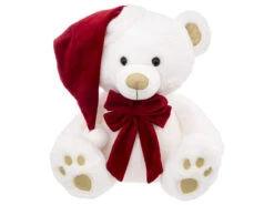Peluche Ours Bonnet 48 Cm Blanc - FEERIC CHRISTMAS