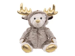 Peluche Ours Combinaison Renne 28cm Marron - FEERIC CHRISTMAS
