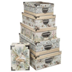 Boites Rectangle X 6 Cerf Neige - Feeric Christmas