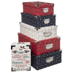 Boites Rectangles X 6 Imprimé Wording - Feeric Christmas