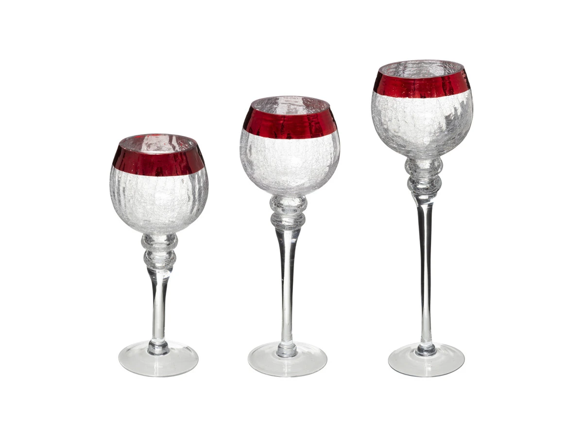 Photophore X 3 Verre / Rouge - FEERIC CHRISTMAS 3 Photophore X 3 Verre / Rouge - FEERIC CHRISTMAS